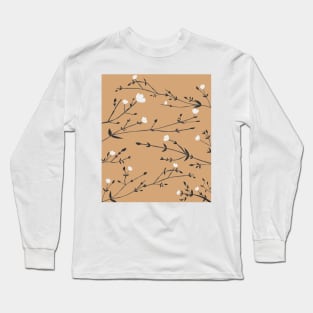 Branches Pattern in Sand Long Sleeve T-Shirt